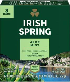 Irish Spring Aloe Mist Deodorant Soap For Unisex, 3 Count