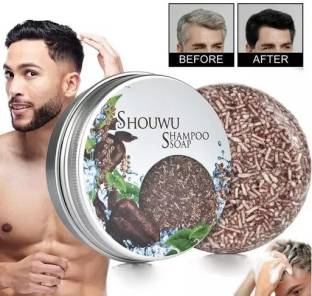ESPLENTA Organic Grey Hair & Beard Reverse Natural Shampoo Bar For Men-011=PACK OF 1