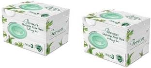Sagu Persona Glycerin Aloe Vera Bathing Bar 75g Each, Pack of 6 Soaps in 2 Box