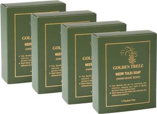 Golden Treez Neem Tulsi Handmade Soap For Glowing Skin Natural Soap Pack of 4