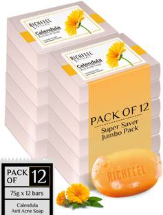 RICHFEEL Calendula Acne Soap 75 Gms Pack of 12