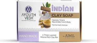 Ayouthveda Handmade Indian Clay Soap|Nourishes, Protectes & Hydrates Skin|Daily Use Bar