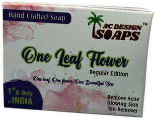 AC DESIGN Baby Soap Organic & Homemade|Soft & Safe for Baby Skin One Leaf Flower White