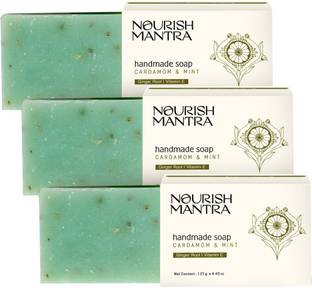 Nourish Mantra Cardamom & Mint Handmade Bathing Soap Pack of 3
