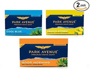 PARK AVENUE Cool Blue, Good Morning and Lemon Storm, 125gm Soap (Pack Of 3)