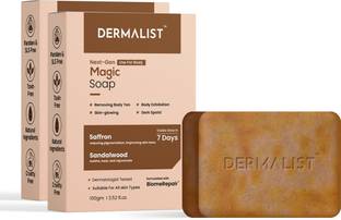 Dermalist Magic Soap Sandal Wood And Saffron for DeTan and Glowing Brightening Skin