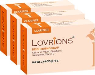 LOVRIONS Skin Brightening Soap with Kojic Acid, Glutathione, Arbutin & Niacinamide