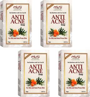 MISTI HERBAL REMEDIES Anti Acne Soap Pure Natural Herbal Handmade Ayurvedic Cleansing Bar Combo Of 4