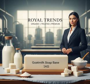 Royal Trends Moisturizing ,Repairing, Brightening Organic Goat Milk Soap Base, Net 1kg