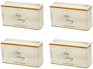 Oriflame Milk and Honey Gold Softening Creamy Soap Bar, 100g - Pack Of 4