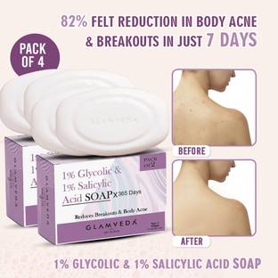 GLAMVEDA Anti Acne Glycolic & Salicylic acid soap|Reduces dark spot and Acne scars
