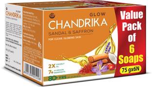 Chandrika Sandal & Saffron Glow Bar For Glowing Skin, Bathing
