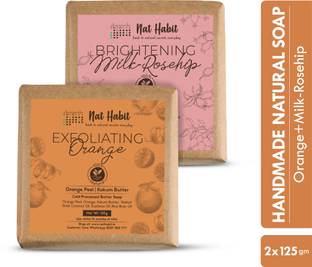 Nat Habit Butter Bath Ayurvedic Soap Brightening Milk & Rosehip + Exfoliating Orange