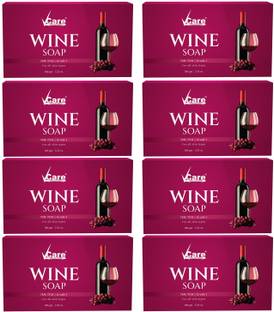 Vcare Red Wine Bathing Soap Bar for Body & Face 100g Reduce Fine Lines & Wrinkles PK8