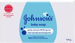 JOHNSON'S baby soap gently cleanses 99.9% germs with naturally derived glycerin
