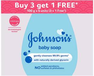JOHNSON'S Baby Soap(with New Easy Grip Shape) (Buy 3 Get 1 Free)
