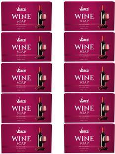 Vcare Red Wine Bathing Soap Bar for Body & Face 100g Reduce Fine Lines & Wrinkles PK10