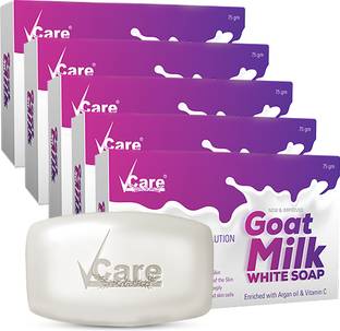 Vcare Goat Milk White Soap, (Pack Of 5)