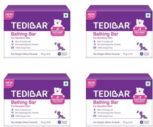 Tedibar Moisturising Baby Bathing Bar,225 gm x Pack of 4