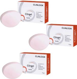 clin look CLI-GEL SOAP FOR ACNE & PIMPLE BACTERIAL SKIN PACK OF 3
