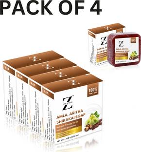 ZEROIC 100% Natural Handmade Amla, Reetha & Shikakai Shampoo Bar Herbal Hair Care Soap