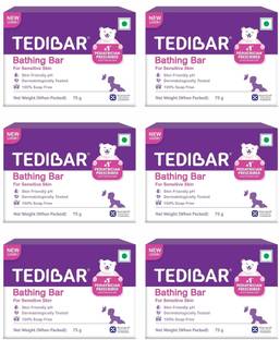 Tedibar Baby Bathing Bar 75 g x Pack of 6