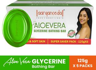 Aaryanveda Aloe Vera Bathing Bar Antiseptic & Moisturizing Soap Glycerine Neem Body Soap
