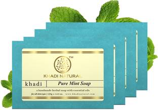 KHADI NATURAL Herbal Pure Mint Soap (Pack of 4)