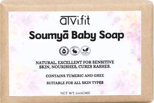 ATVI.FIT Soumya baby soap made with pure coconut oil and ghee enriched with ashwagandha