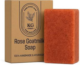 KG SOAP Handmade Rose and Goatmilk Soap Bar, Natural Skin Nourishing All Skin Types