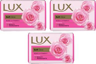 LUX Soft Glow Rose & Vitamin E For Glowing Skin Beauty Soap Mega Pack (3 x 150 g)