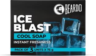 BEARDO Ice Blast Cool Soap Bathing Bar | Instant Freshness | Cooling & Soothing For Men