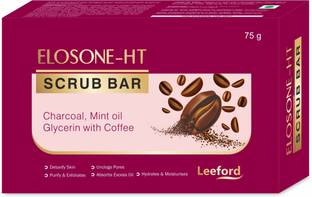 Elosone Charcoal Mint Scrub Bar for Oil Control | Deep Skin Cleansing