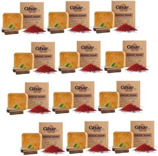 GharSoaps Magic Soap Sandal Wood And Saffron for DeTan and Glowing Brightening Skin