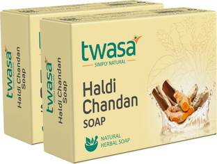 Twasa Haldi Chandan Soap For Glowing Skin, Acne, Anti-Aging | Men & Women