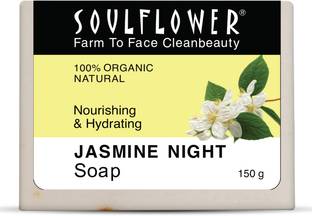 Soulflower Jasmine Night Handmade Soap, Acne Control, Exotic & Mild Aroma