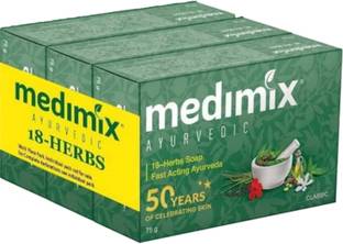 MEDIMIX Ayurvedic Classic 18 Herbs Soap, 75g ( Pack of 3)