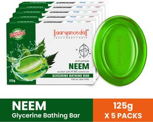 Aaryanveda Neem Glycerine Bathing Bar Natural Antibacterial Moisturizing Body Soap