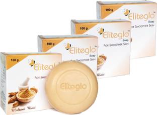 Eliteglo Multani Mitti Soap For Smoother Skin (Pack of 4)