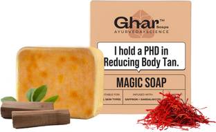 GharSoaps Magic Soap Sandal Wood And Saffron for DeTan and Glowing Brightening Skin