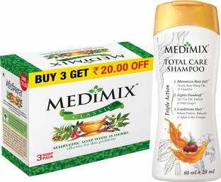 MEDIMIX Classic Soap & Total Care Shampoo 200ml - Great Skin deserves a Beautiful Hair