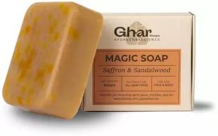 DRIDDLE megic Soaps Soap Sandal Wood And Saffron for DeTan and Glowing Brightening Skin