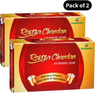 Nagarjuna Ayurvedic Raktha Chandan Soap 75g Pack of 2