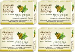 Nature League OLIVE & BASIL - Natural Handmade Soap,Chemical Free,Essential Oils,Goat Milk