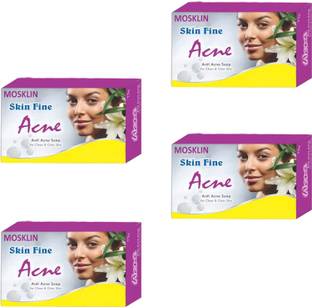 MOSKLIN SKINFINEE ACNE BATHING SOAP FOR ACNE ,PIMPLES & CLEANSING SKIN PACK OF - 4