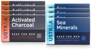 USTRAA Deo Soap For Men With Sea Minerals & Activated Charcoal, 100 G