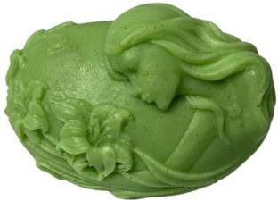 AC DESIGN Baby Soap Organic & Homemade|Soft & Safe for Baby Skin Girl With leaves Green