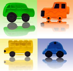the bath stories Handmade Kids Organic Toy Car Soap 40 gms.x4 (Pack of 4)