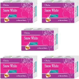 Snow White Moisturising Soap (Pack of 5) for Fairness, Acne, Black Heads, Pimple Spots