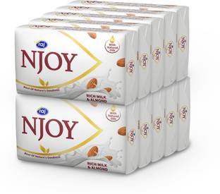 RAJ NJOY Rich Milk & Almond Bathing Soap For All Skin Types 1kg Pack of 10pcs